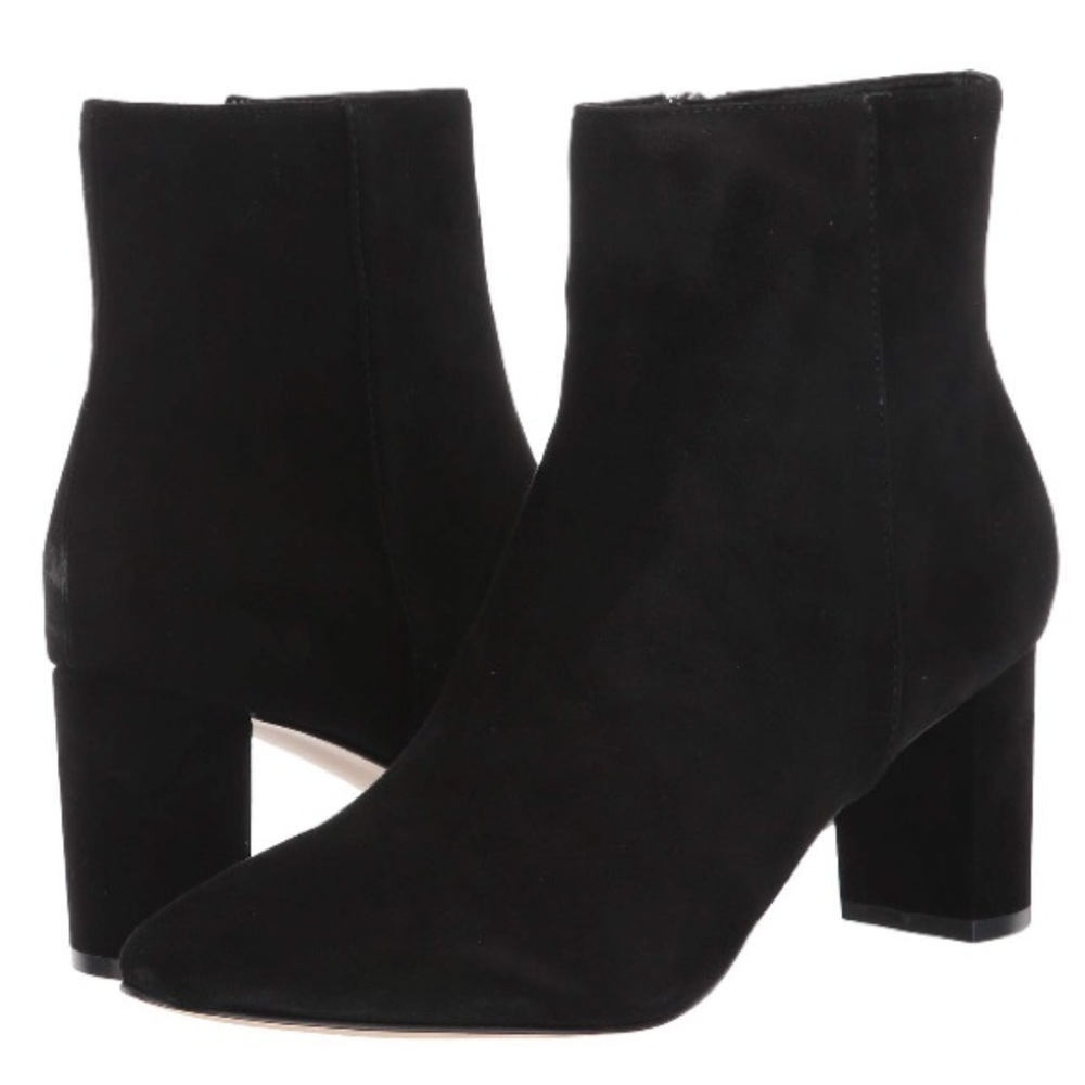 👠 Nine West Black Suede Leather Ankle Boots Sz 9